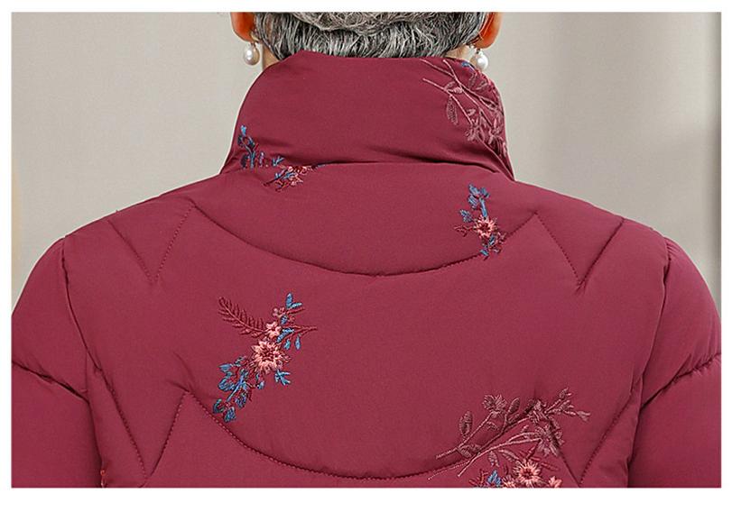 Grandma Winter Fashionable Warm Women's Thickened Mid-Aged & Elderly Autumn/Winter Cotton Jacket 2025