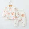 Spring & Autumn Pure Cotton Baby Underwear Set - High Waist Belly Protection Top & Trousers, Tagless for Newborns