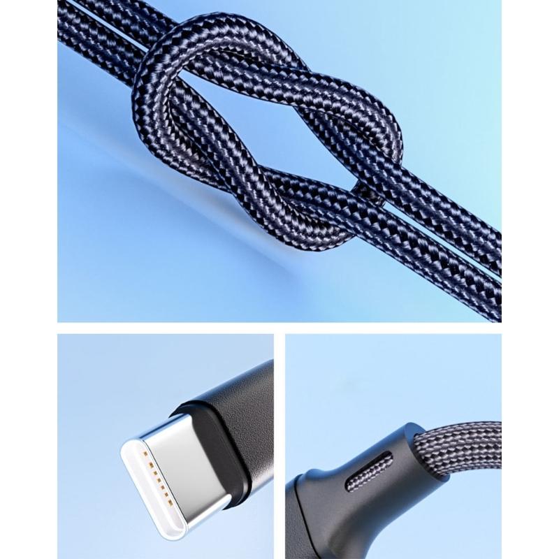 Fast Speed 100W USB C Charging Cable Type C To Type C 1M Nylon Braided Fast Charging Wire For Charging