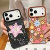 Rosa Lilienblumen-Print Hülle Für iPhone 17 Pro Max iPhone 16 15 14 13 Pro Max 11 17e 16e Luxuriöse Lederstruktur Weiches Silikon Mattes Cover