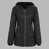 Yousheng Women Winter Cotton Coat with Hood Zip-up Plush Lined Padded Down Jacket Winddoof Mid Length Long Sleeve with Elastic Cuffs Outdoor Coat