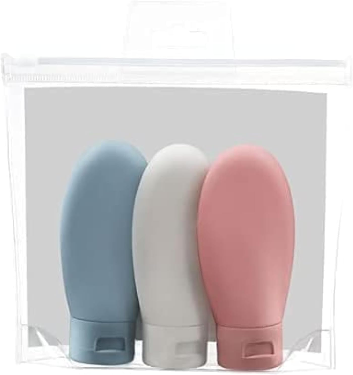 TSA Approved Travel Bottles 3-Pack 2oz 60ml Leak Proof Squeezable Silicone Toiletries Containers For Shampoo Lotion