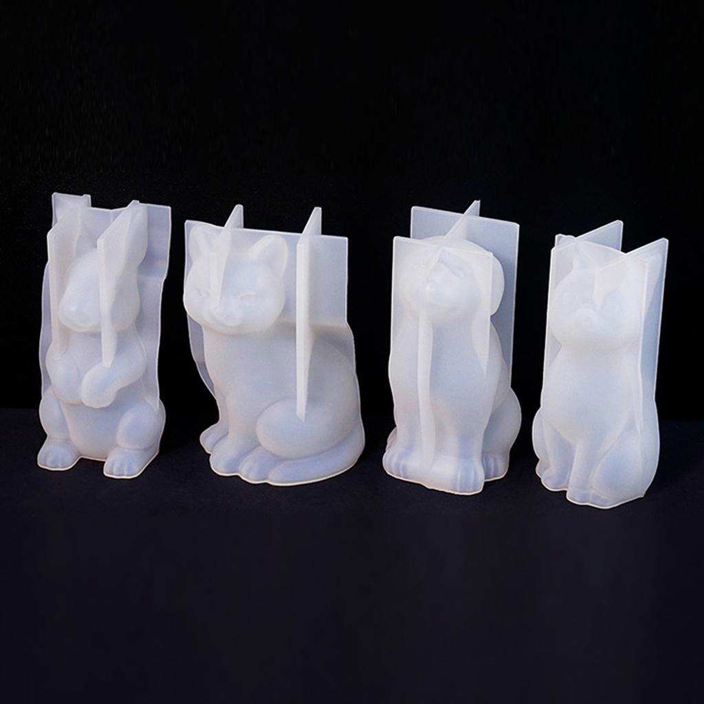 3D Animal Candle Mold for DIY Candle Gypsum Ornaments Christmas Gift Home Decor Epoxy Resin Casting Silicone Mold
