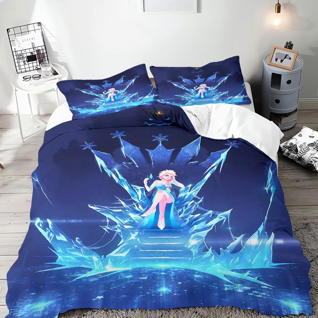 Frozen Princess Elsa and Anna 3-Piece One Piece Bedding Set Comforte Luxus Exquisite Birthday Gift 100% Polyester Home Decor