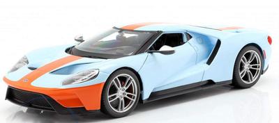 Maisto Scale 2017 Ford GT Diecast Car 1/18 Blue/Orange [Used]
