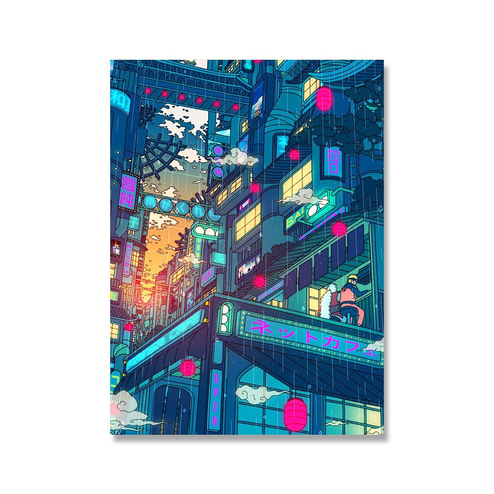 Hot Poster Seerlight Anime Poster City Night Decoration Art Decor Painting Home Decor Kawaii Room Decor Canvas Poster
