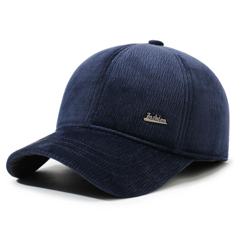 Winter Woolen Hat Men's Warm Baseball Hat Ear Protectors Old Man Thick Cap