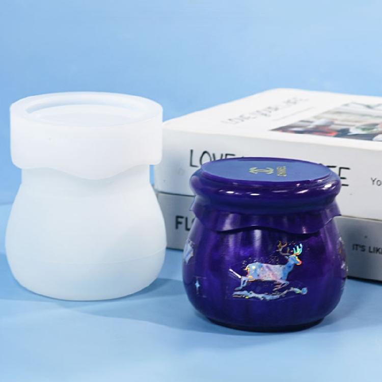 Pudding Jar Silicone Mold for Epoxy Casting DIY Jewelry Container Mould Home