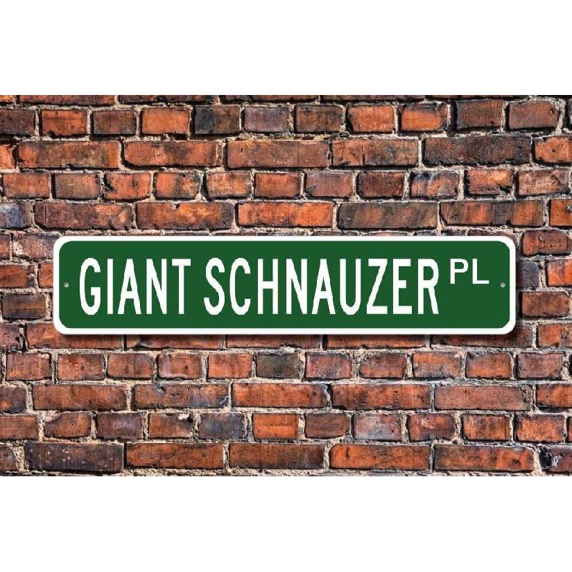 New Stree Sign Plaque Giant Schnauzer Lover Sign Dog Lover Sign Metal Aluminum Sign 10x40 cm, TinSign4X16a12501