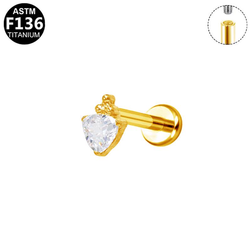 Heart Shape Little Monster Titanium Stud Earrings for Women with Diamond Details - Exquisite and Versatile Style