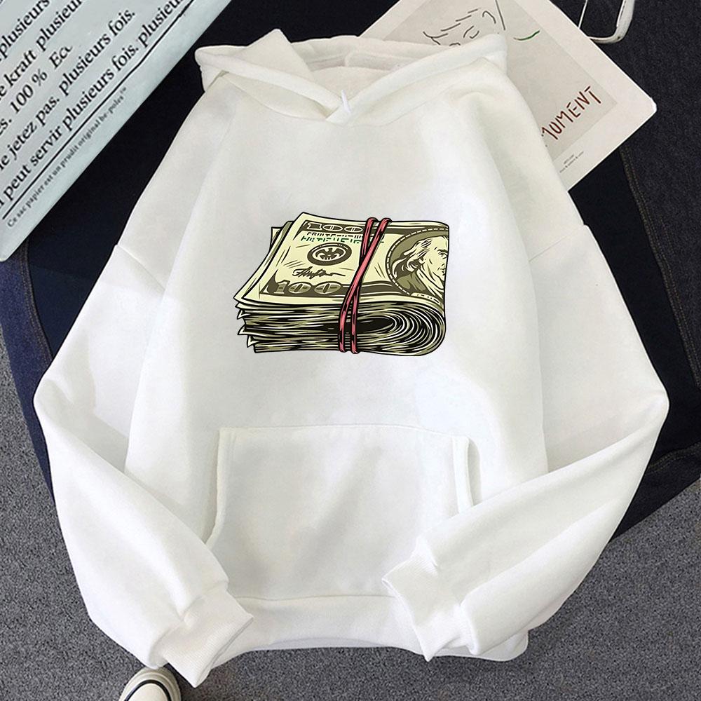 

Денежная пачка 100 стодолларовых толстовок мужские повседневные модные свитшоты топы с длинным рукавом мужская одежда K-pop женская M