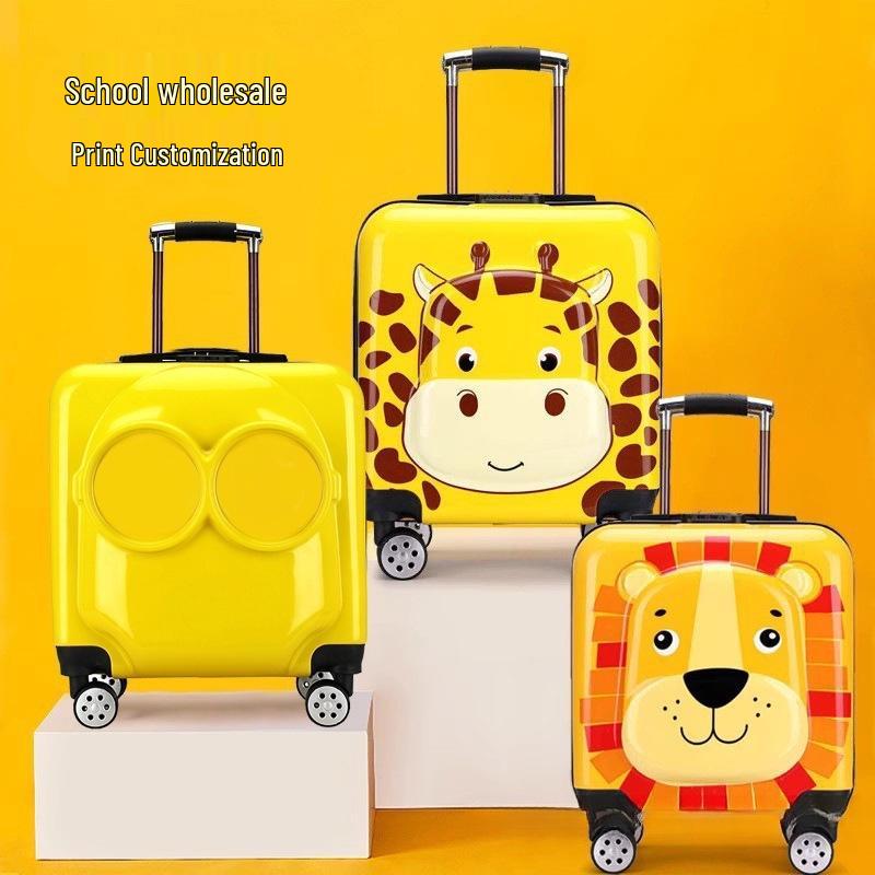 Kids' Cartoon Trolley Case with Universal Wheels & Combo Lock - Boys & Girls Student Luggage