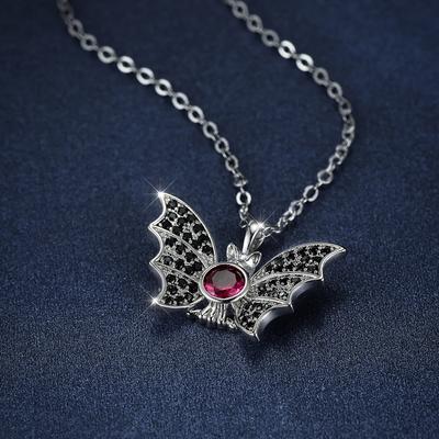 Vintage Silver Color Gothic Style Halloween Bat Necklace for Women Pendant Necklace Party Jewelry
