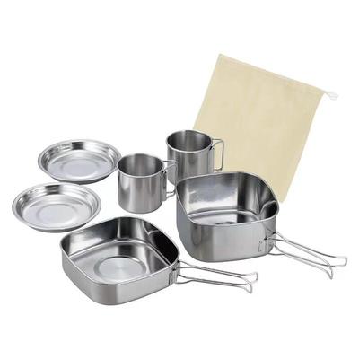 Glorious 6-Piece Portable Stainless Steel Camping Cookware Set