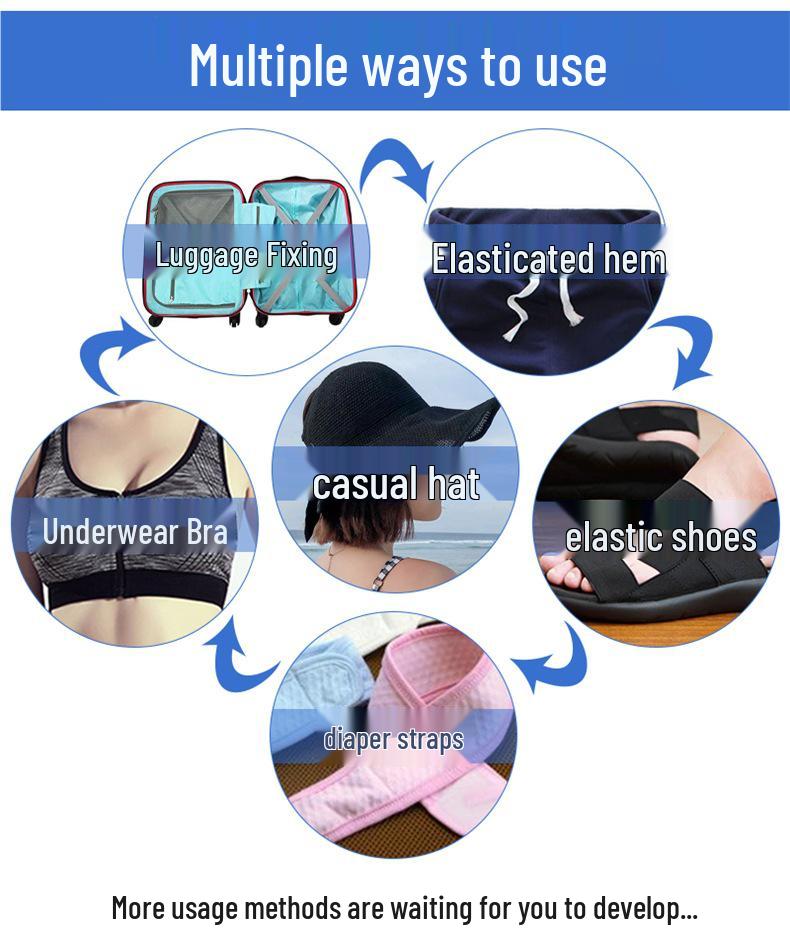 Dikke Elastische Rubberen Banden voor Kleding Taillebanden - Zwart & Wit