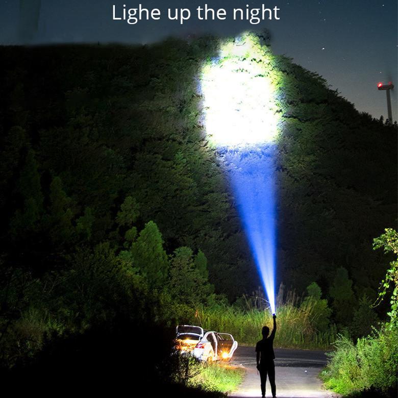 5 LED Super Bright Flashlight Rechargeable Outdoor Multifunctional Waterproof LED Long Range Spotlight Battery Display COB Light