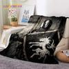 Chevalier Templier Croisé Dessin Animé Couverture Douce en Flanelle pour Lits Chambre Canapé Pique-nique, Couverture Jetée pour Couvrir Cadeau Extérieur