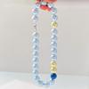Vintage 16Mm Large Particle High Quality Color Haze Blue Artificial Crystal Pearl Necklace Collarbone