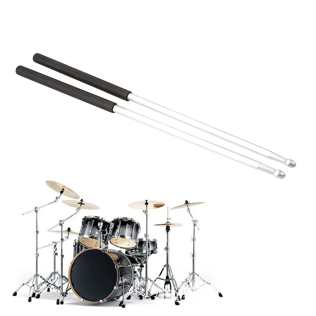1 Pairs Simple Nonslip Metal Drumstick 5A Aluminum Alloy Drumsticks Percussion Accessories for Beginner, Student, Adult