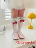 Lolita Butterfly Bow Knit Stockings With Antifriction Fabric For Spring And Summer Wear