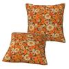 70s Retro Margrieten Vintage Flower Power Oranje En Bruin Boho 2 Stuks Vierkante Kussensloop Kussenhoes Sierkussen Kussen Voor Thuis