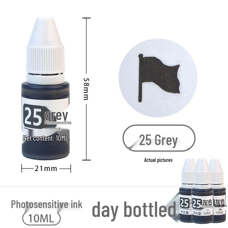 Photosensitive Quick-Dry Stamping Ink - 10ml Red, Black, Blue, Purple Ink for Stamp Pads