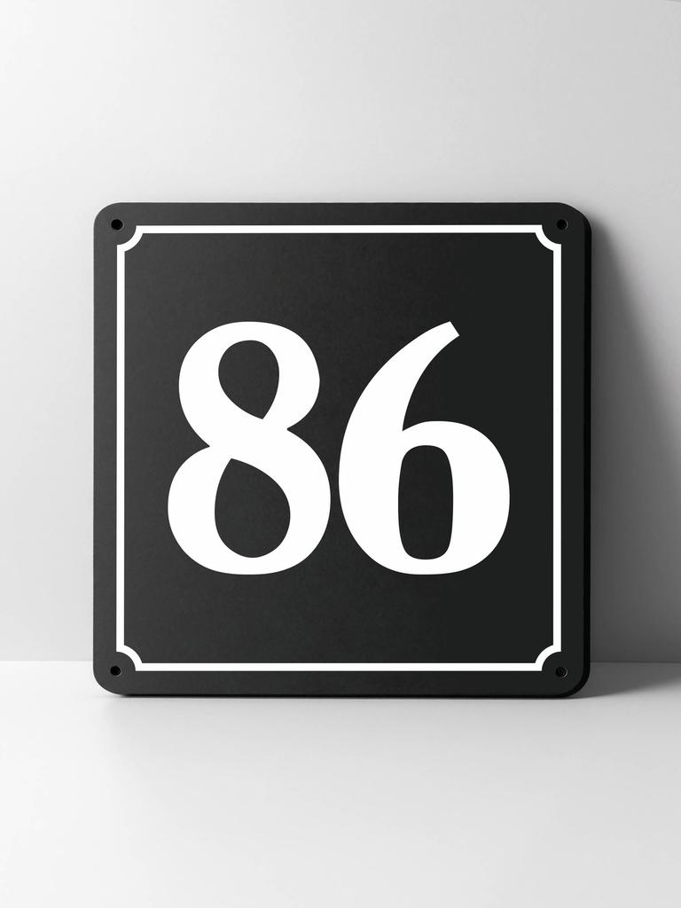 Metal House Number Sign, Black White Contrast, Outdoor Wall Decor for Home Street