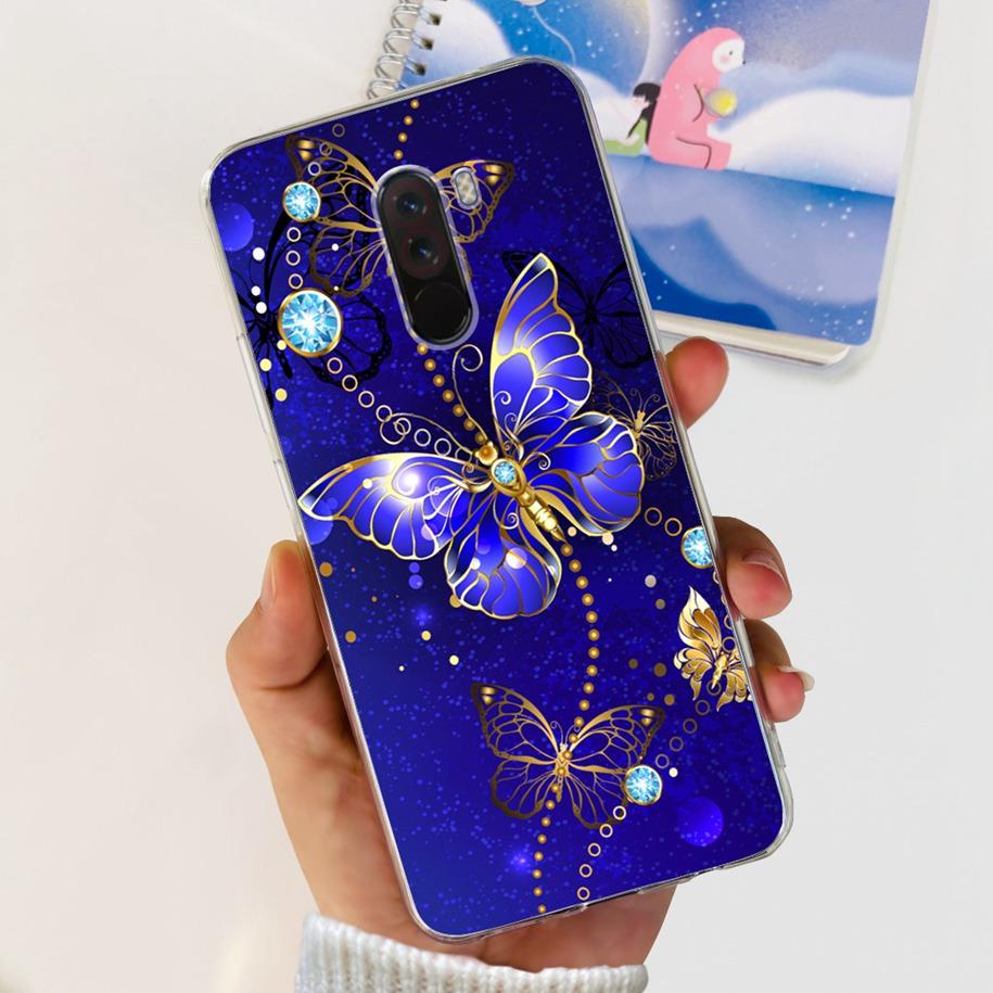 Para Xiaomi Pocophone F1 Funda Poco F1 Moda Flor Cubierta Silicona Suave Delgada Funda de Teléfono Para xiaomi Pocophone F1 Global F 1 Funda