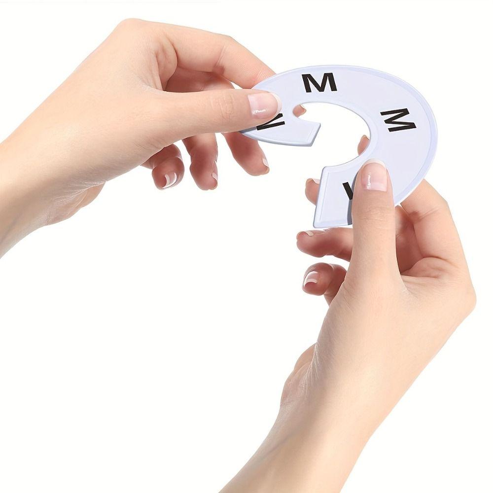 8Pcs Round/Square Closet Hanger Dividers Garment Tags Clothing Size Marking Ring  Home