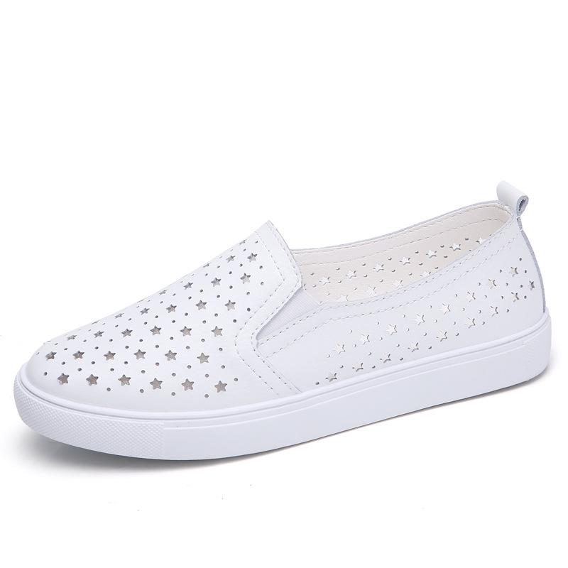 Женские лоферы из натуральной кожи с перфорацией дышащие слипоны весналето 2025 38 белый 2583₽