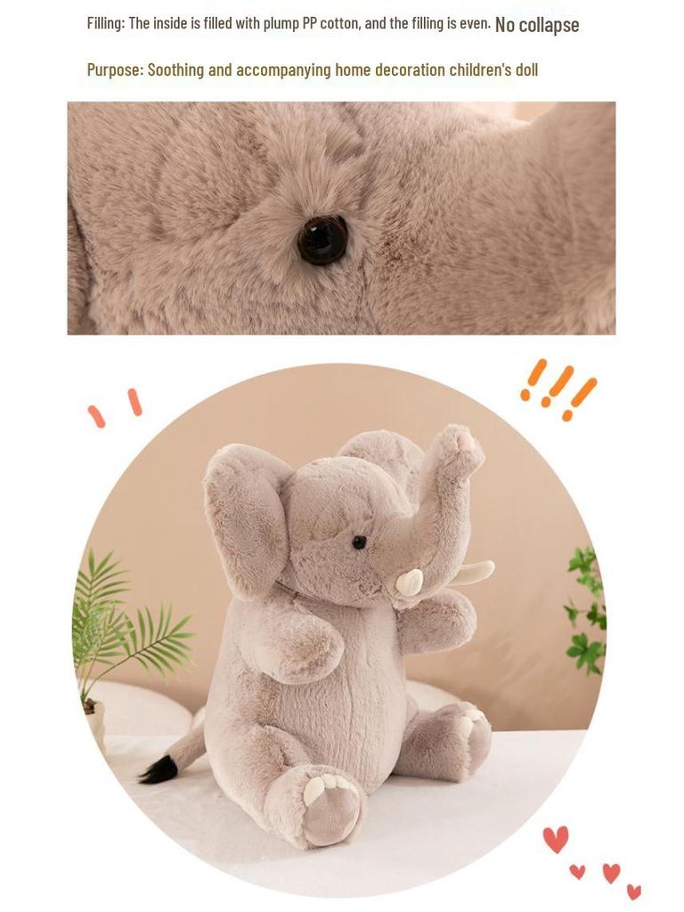 Genuine Elephant Plush Toy - Comforting Cloth Doll for Children