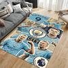Sports Area Rug, Erling Haaland Manchester City 9 Retro Collage Poster, Fan Cave Decor, Non-Slip Mat