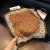 71Cm New Chinese Simulation Silk Square Scarf Soft and Skin-friendly Ink Flower Rhyme Printing Silk Scarf Neck Sunscreen Small Scarf
