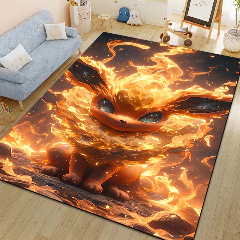 Cute P0kem0n Eevee Fusion Pattern Carpet Home Large Area Rug Bedroom Living Room Sofa Study Non-slip Mats Gift Next Day Shipping