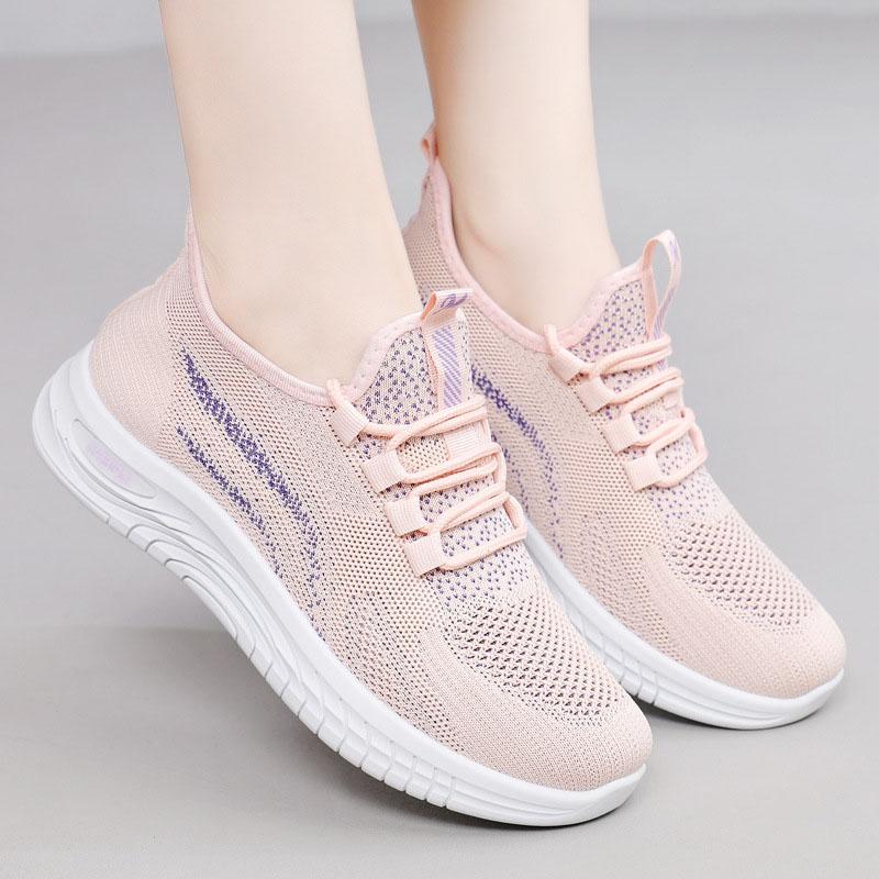 Women's 2025 New Spring Foreign Trade Lightweight Women's Sports Shoes Versatile Middle Aged and Elderly Casual Soft Soled Running Women's Shoes