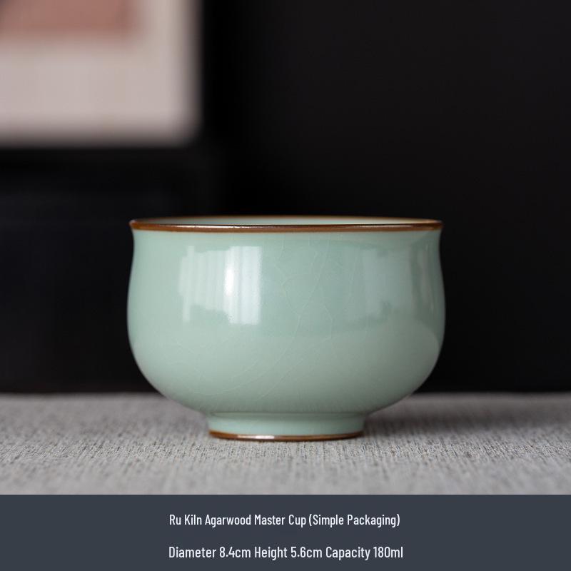 Sky Blue Ru Porcelain Gongfu Tea Master Cup - Personal Tea Tasting Set