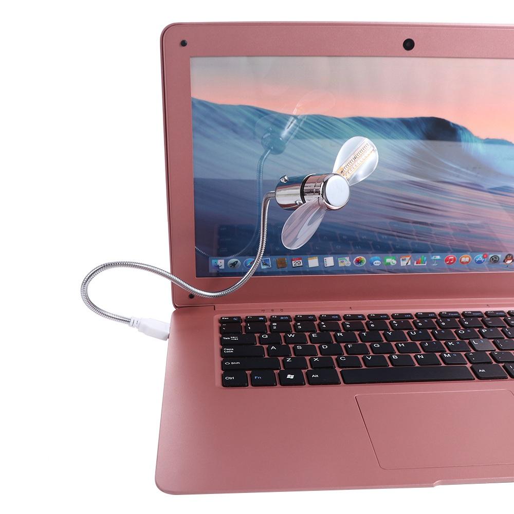 Time Temperature Display Clock Cool  Fan Flexible Gooseneck LED Clock  Fan Hand   PC Notebook