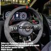 CARDAK Schwarzes Wildleder Leder Auto Lenkradbezug für Volkswagen Golf 7 MK7 GTI R VW Polo Scirocco 2015 2016