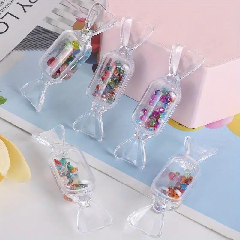 30pcs Transparent Candy-Shaped Jewelry Boxes Small and Adorable Plastic Gift Boxes with Lids DIY Party Favors Weddings Birthdays