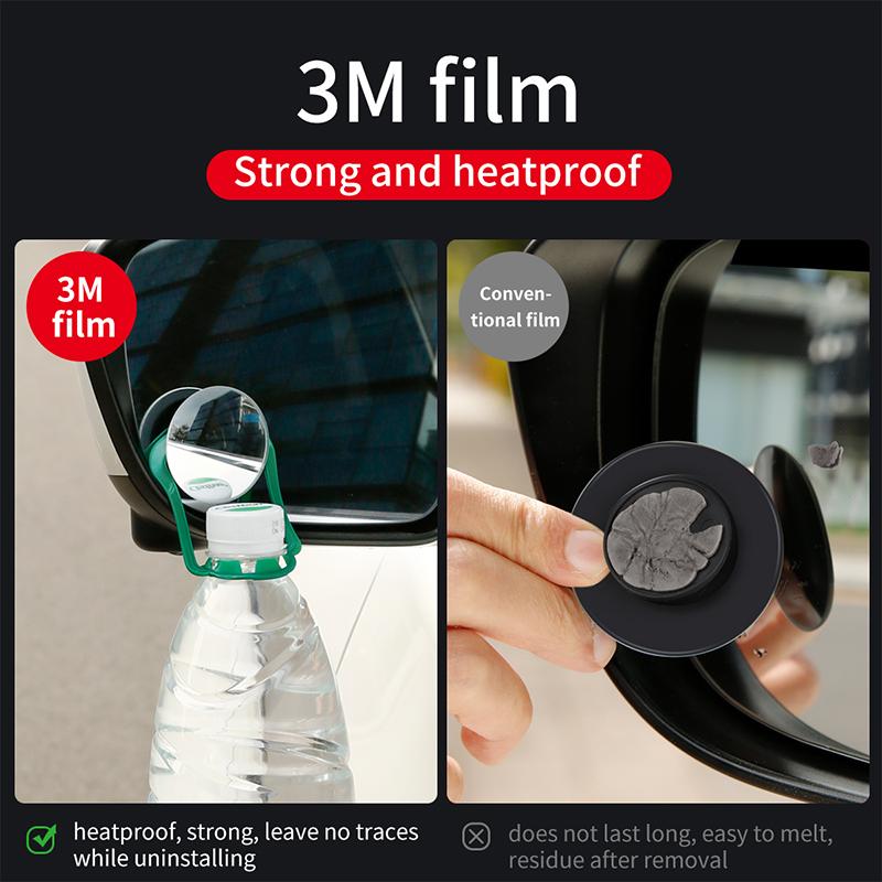 2Pcs Car Mirror HD Convex Mirror Blind Spot Auto Rearview Mirror 360 Degree Wide Angle Vehicle Parking Rimless MirrorsAA
