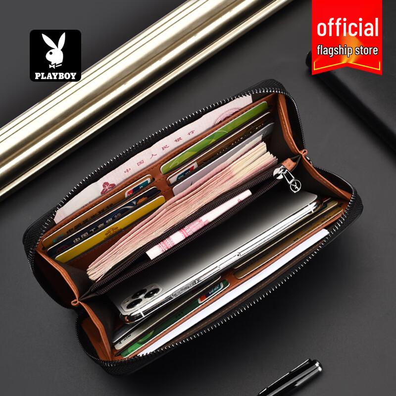 PLAYBOY Men's Long Business Zipper Wallet