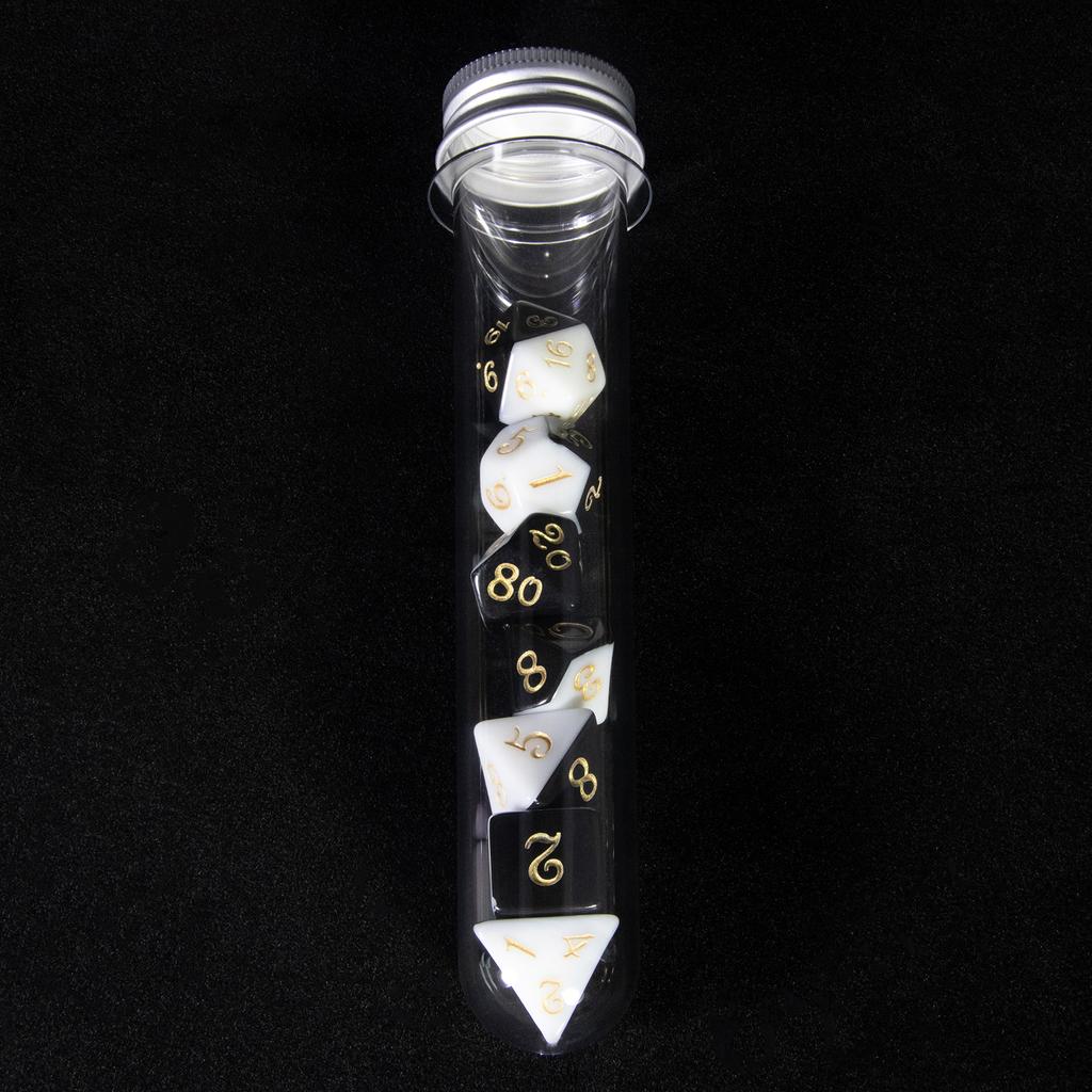 Splic Colors DND Dice 7pcs Polyhedral Game Dice with Tube for DND RPG Game Table Game