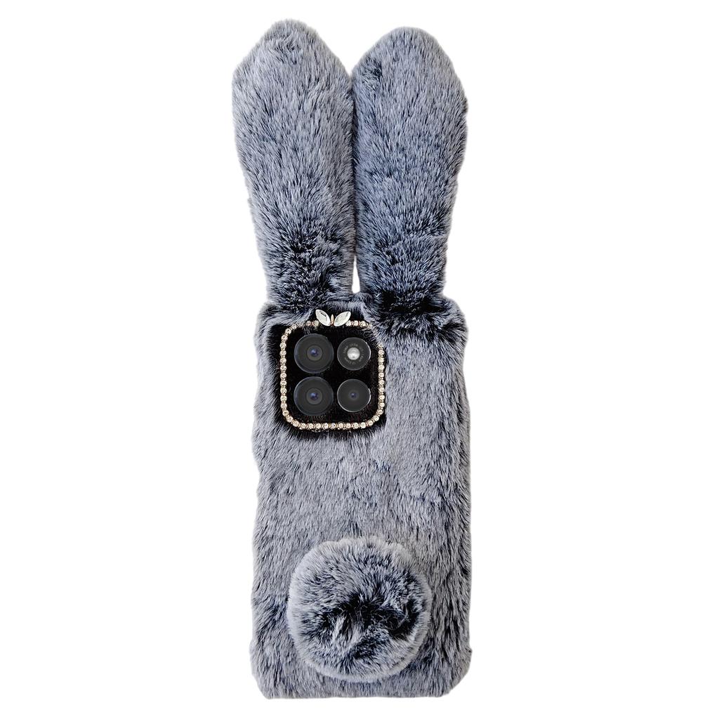 For Motorola Moto G86 5G Case Plush Cute Bunny Winter Fluffy TPU Phone Cover