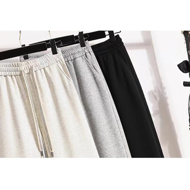 DIMANAF 2025 Plus Size Long Pants Spring Belt Women Solid Harem Elastic Waist Casual Loose Yellow Pink Loose Pants New