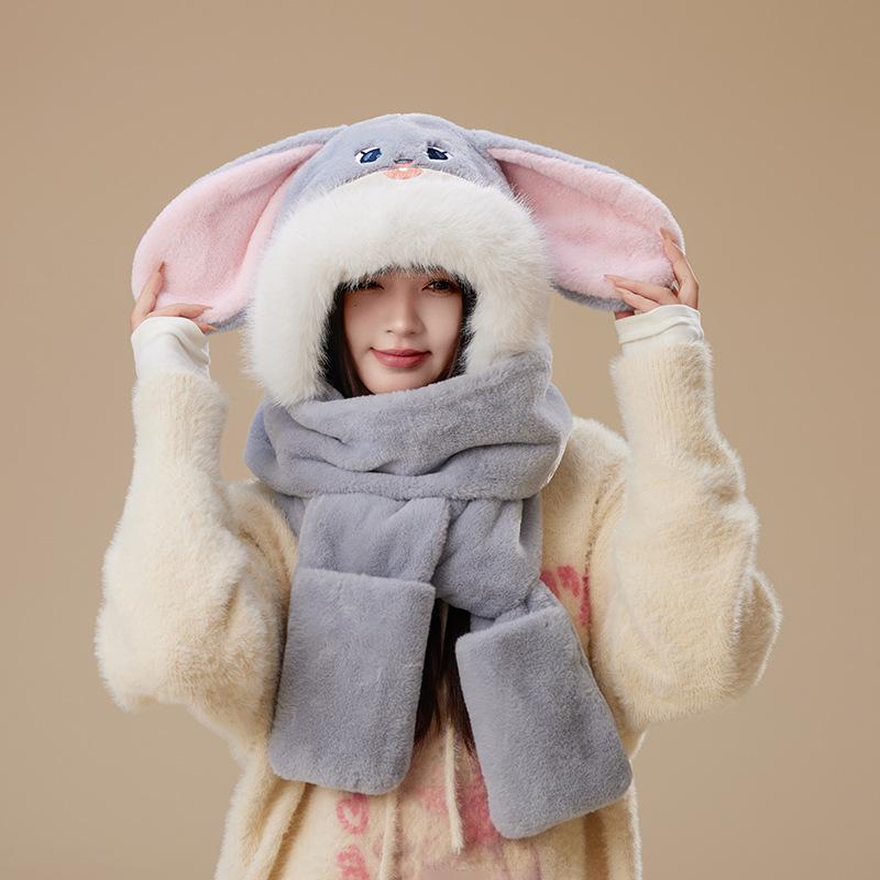 Zootopia Judy Rabbit Winter Warm 3-Piece Set: Plush Hat, Scarf, and Gloves