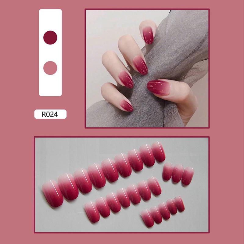 24 Pieces Boxed New Finished Nail Patch Fake Nail Wearable Nail Patch Waterproof