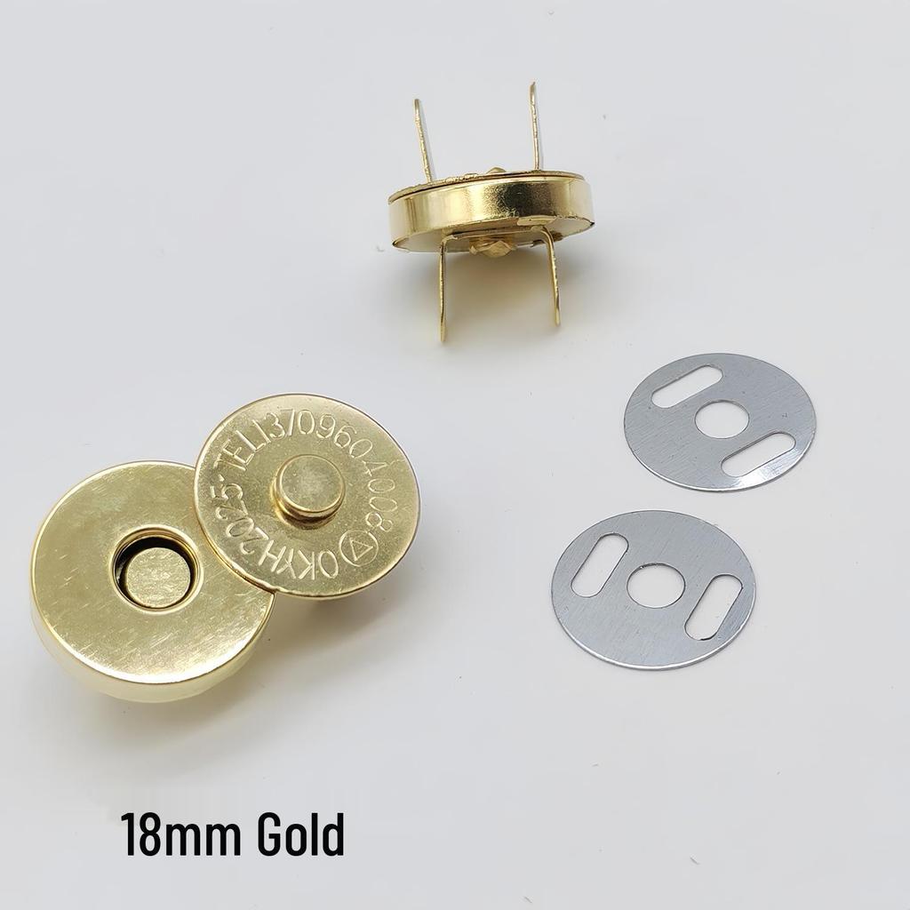 20 Strong Magnetic Snap Button Sets: No-Sew Metal Fasteners for Bags and Clothing