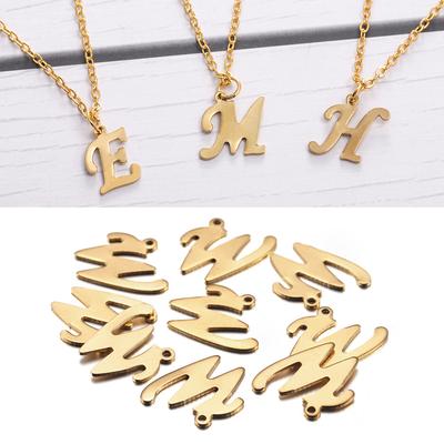 30Pcs Gold Color Stainless Steel English Alphabet Letters Charms Pendants A-Z DIY Craft Bracelet Jewelry Making Accessories