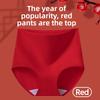 Big Size Lady Spring and Autumn Year Red 7A Cotton Anti Bacterial High Waist Belly Not Hip Triangle Briefs