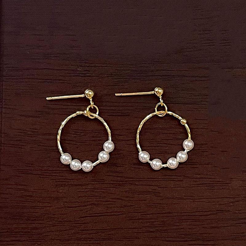 Love Earrings, Pearl Rings, Simple Temperament, Women's Small Earrings, Sweet